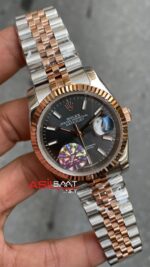 Rolex Datejust Rhodium Bayan Saati 36 mm 126231 Jubilee Ladies Dark Rhodium Silver Rose gold RBA076