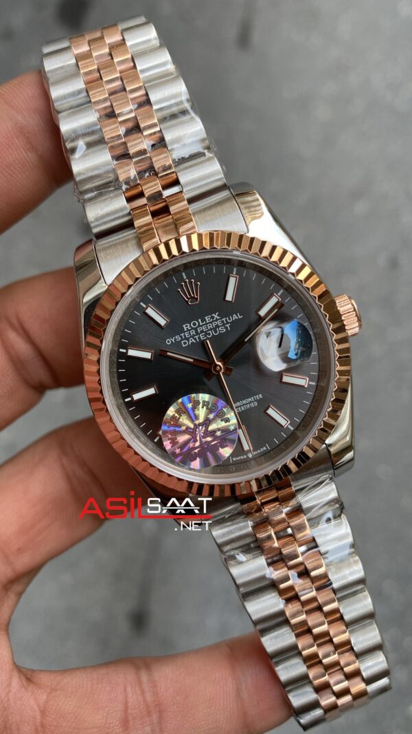 Rolex Datejust Rhodium Bayan Saati 36 mm 126231 Jubilee Ladies Dark Rhodium Silver Rose gold RBA076 Rolex Datejust Rhodium Bayan Saati 36 mm 126231 Jubilee Ladies Dark Rhodium Silver Rose gold RBA076