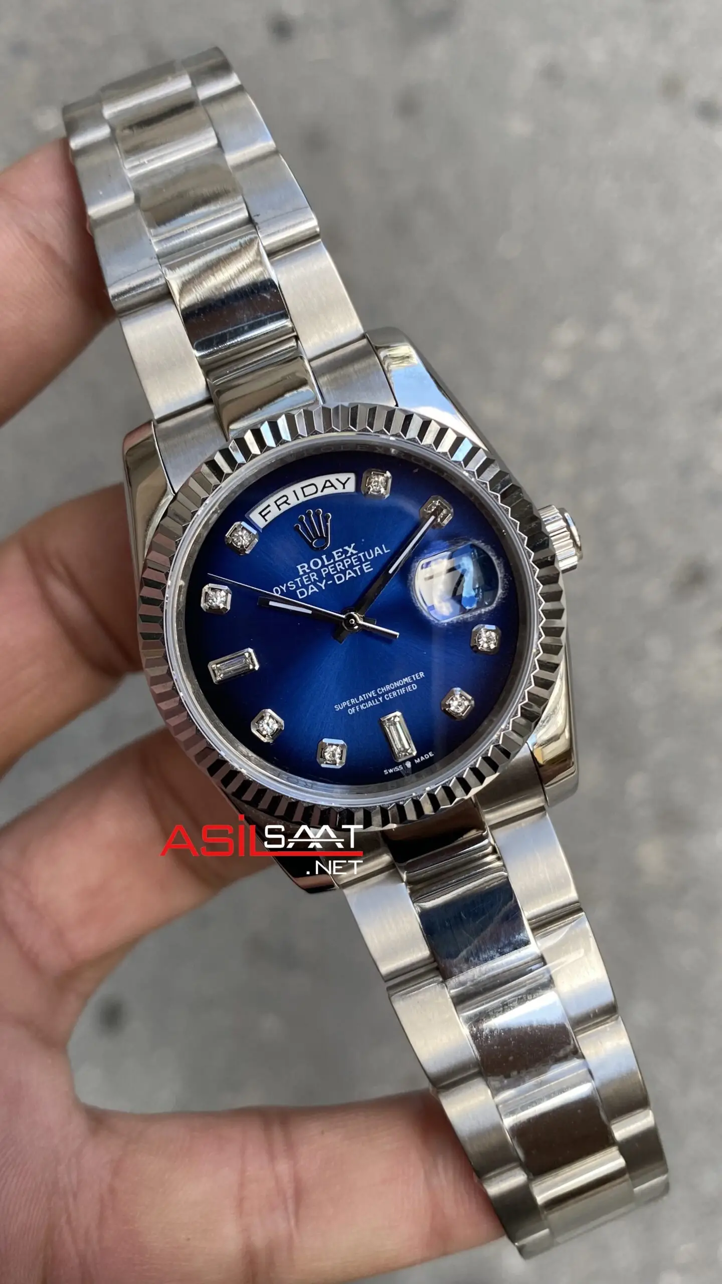 Rolex date blue dial deals