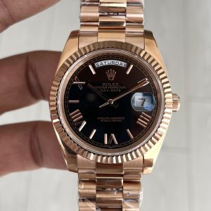 Rolex Day Date 228235 Rose Siyah 40mm Replika Saat