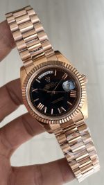 Rolex Day Date 228235 Rose Siyah 40mm Replika Saat