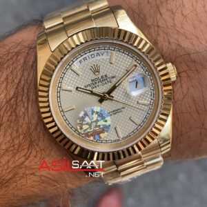 Rolex Day Date Beyaz Kadran 40 mm 228238 White Dial Gold Replika Saat ROLDD026