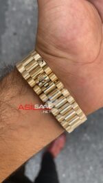 Rolex Day Date Beyaz Kadran 40 mm 228238 White Dial Gold Replika Saat ROLDD026