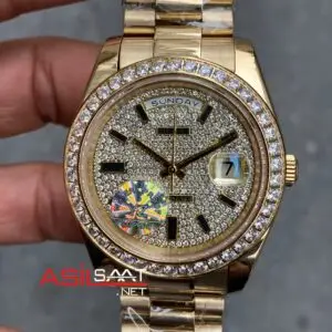 Rolex Day Date Dial Diamond 40 mm 228239 Gold Replika Saat ROLDD059