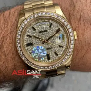 Rolex Day Date Dial Diamond 40 mm 228239 Gold Replika Saat ROLDD059