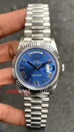 Rolex Day Date Mavi 228239 President 40 mm Romen Dial 3255 Eta Swiss