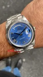 Rolex Day Date Mavi 228239 President 40 mm Romen Dial 3255 Eta Swiss