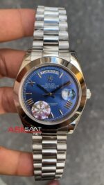 Rolex Day Date Mavi Kadran 40 mm 228206 Blue Silver Replika Saat ROLDD013