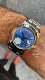 Rolex Day Date Mavi Kadran 40 mm 228206 Blue Silver Replika Saat ROLDD013