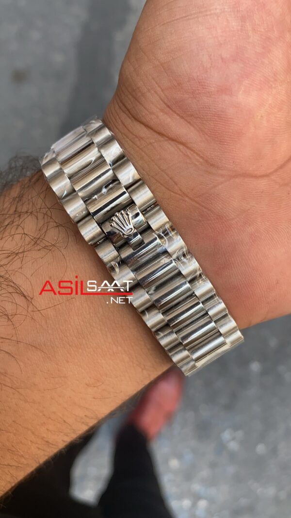 Rolex Day Date Mavi Kadran 40 mm 228206 Blue Silver Replika Saat ROLDD013