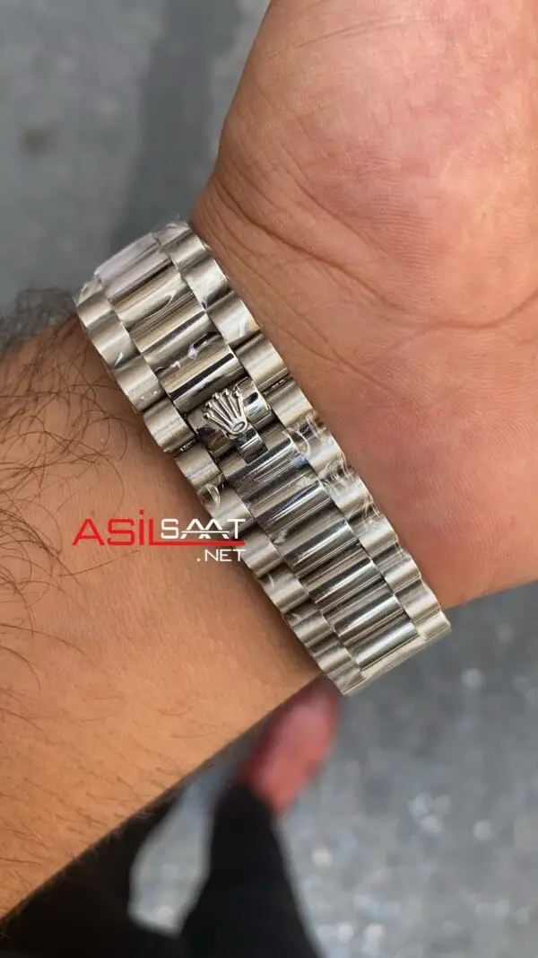 Rolex Day Date Mavi Kadran 40 mm 228206 Blue Silver Replika Saat ROLDD013