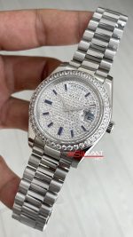 Rolex Day Date Pave Baguette 228396TBR Taşlı Kadran 40mm Replika Saat
