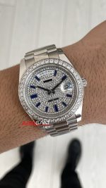 Rolex Day Date Pave Baguette 228396TBR Taşlı Kadran 40mm Replika Saat
