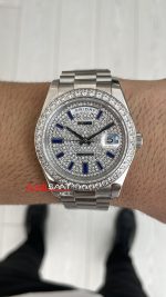 Rolex Day Date Pave Baguette 228396TBR Taşlı Kadran 40mm Replika Saat