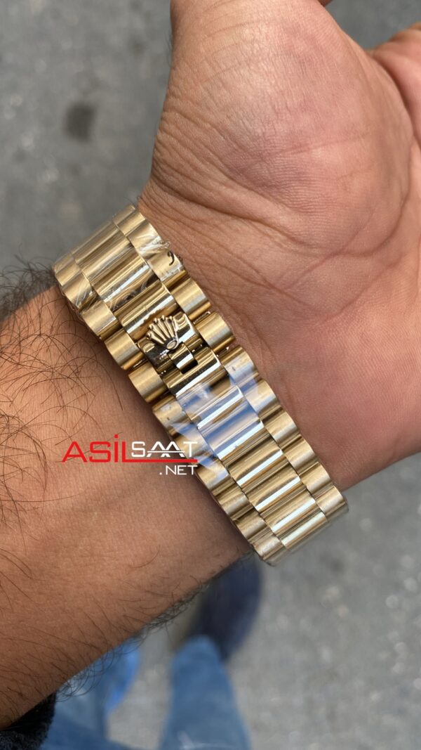 Rolex Day Date President Diamond Yeşil Kadran 40 mm 128238 Green Gold Replika Saat ROLDD060