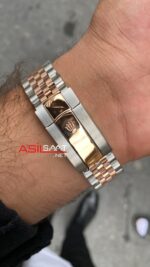 Rolex Day Date Prisident Beyaz Kadran 40 mm 228239 Silver Rose Gold Replika Saat ROLDD043