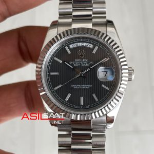 Rolex Day Date Rhodium 228238 President Gri Kadran 40mm Replika Saat