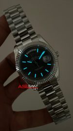 Rolex Day Date Rhodium 228238 President Gri Kadran 40mm Replika Saat