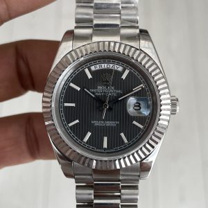 Rolex Day Date Rhodium 228238 President Gri Kadran 40mm Silver Replika Saat