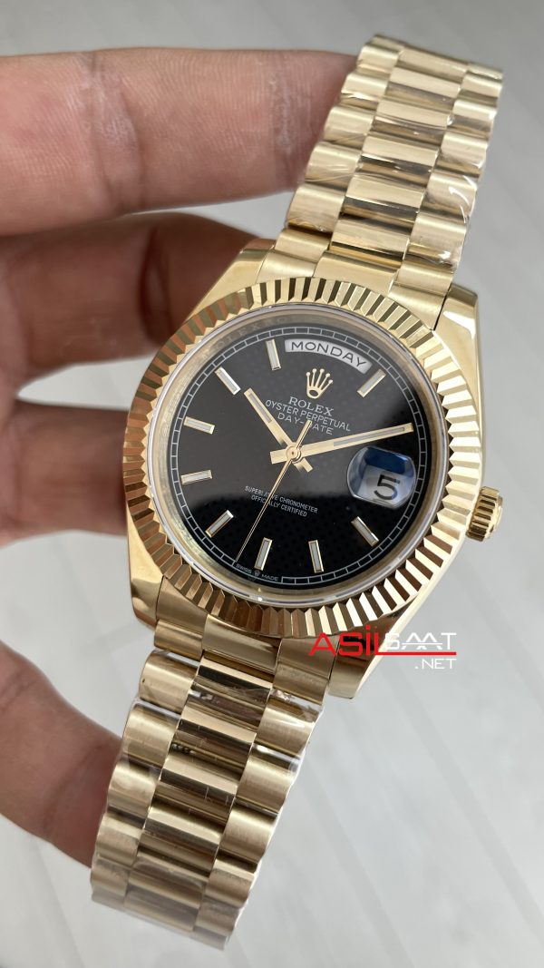Rolex Day Date Siyah 228238 President 40mm Gold Replika Saat Rolex Day Date Siyah 228238 President 40mm Gold Replika Saat