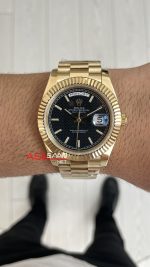 Rolex Day Date Siyah 228238 President 40mm Gold Replika Saat