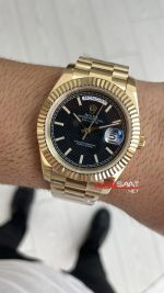 Rolex Day Date Siyah 228238 President 40mm Gold Replika Saat