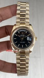 Rolex Day Date Siyah 228238 President 40mm Gold Replika Saat