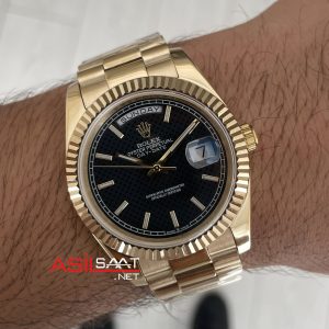 Rolex Day Date Siyah 228238 President 40mm Gold Replika Saat
