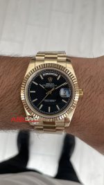 Rolex Day Date Siyah 228238 President 40mm Gold Replika Saat