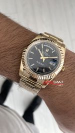 Rolex Day Date Siyah 228238 President 40mm Gold Replika Saat