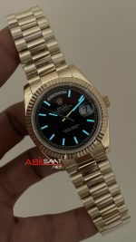 Rolex Day Date Siyah 228238 President 40mm Gold Replika Saat