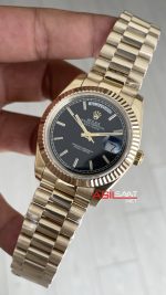 Rolex Day Date Siyah 228238 President 40mm Gold Replika Saat
