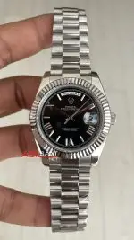 Rolex Day Date Siyah Kadran 228239 Black Roman Dial 40mm Replika Saat