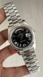 Rolex Day Date Siyah Kadran 228239 Black Roman Dial 40mm Replika Saat