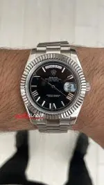 Rolex Day Date Siyah Kadran 228239 Black Roman Dial 40mm Replika Saat
