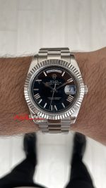 Rolex Day Date Siyah Kadran 228239 Black Roman Dial 40mm Replika Saat