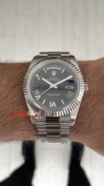 Rolex Day Date Siyah Kadran 228239 Black Roman Dial 40mm Replika Saat