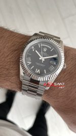 Rolex Day Date Siyah Kadran 228239 Black Roman Dial 40mm Replika Saat