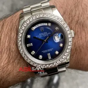 Rolex Day Date Taşlı Mavi 128239 Blue Diamond