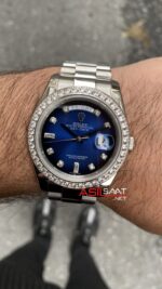 Rolex Day Date Taşlı Mavi 128239 Blue Diamond