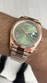 Rolex Day Date Yeşil 228235 Olive Green 40mm Rose Replika Saat