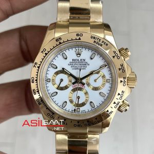 Rolex Daytona Cosmograph 126508 Gold 40mm Beyaz Kadran Replika Saat