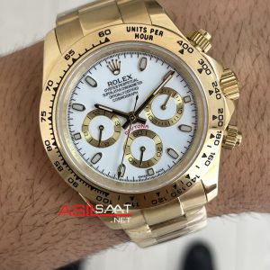 Rolex Daytona Cosmograph 126508 Gold 40mm Beyaz Kadran Replika Saat