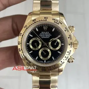 Rolex Daytona Cosmograph 126508 Gold 40mm Siyah Kadran Replika Saat