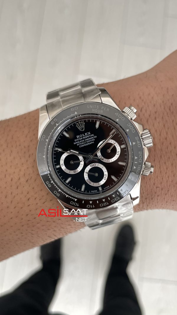 Rolex Daytona Siyah 126500LN Black Dial 40mm Replika Saat Rolex Daytona Siyah 126500LN Black Dial 40mm Replika Saat