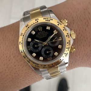 Rolex Daytona Siyah Taşlı 116503 Two Tone Gold 40mm Replika Saat