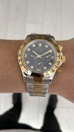 Rolex Daytona Siyah Taşlı 116503 Two Tone Gold 40mm Replika Saat