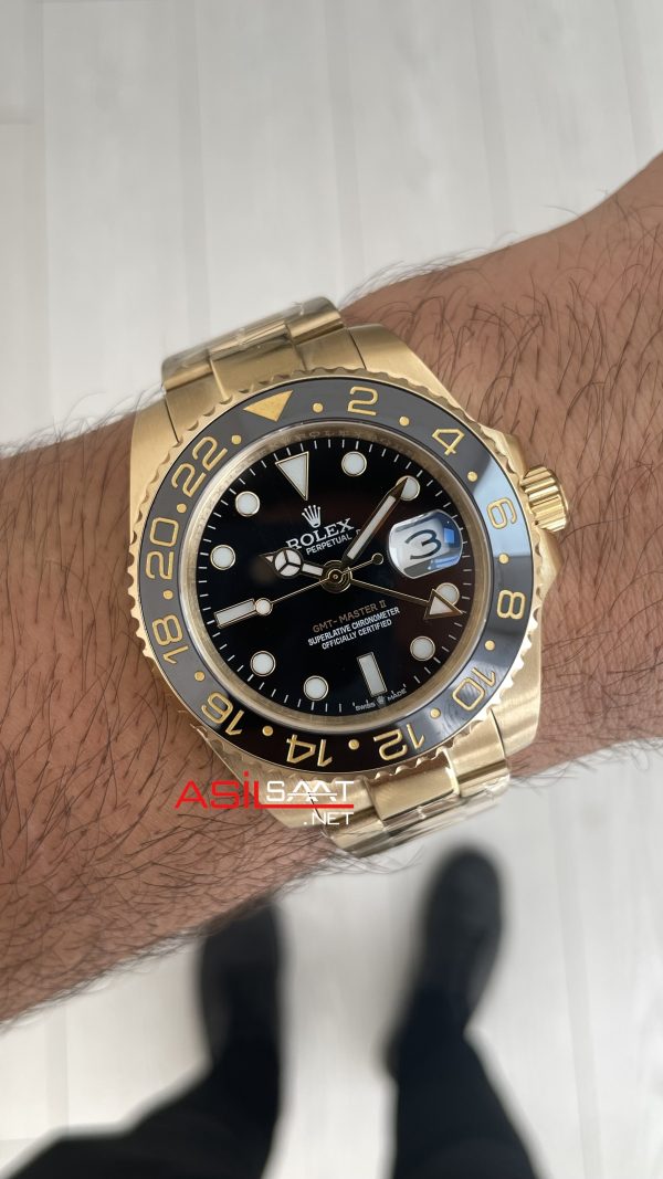 Rolex Gmt Master II Gold Green Arrow 116718LN Oyster 40mm Replika Saat