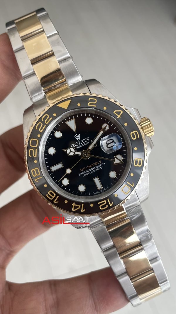 Rolex Gmt Master II Green Arrow 116713LN Two Tone Gold 40mm Replika Saat
