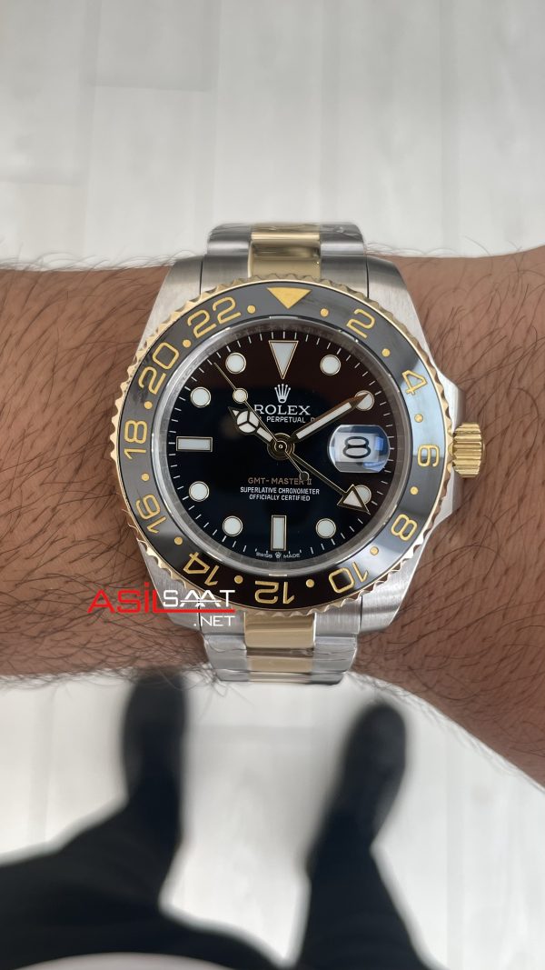 Rolex Gmt Master II Green Arrow 116713LN Two Tone Gold 40mm Replika Saat